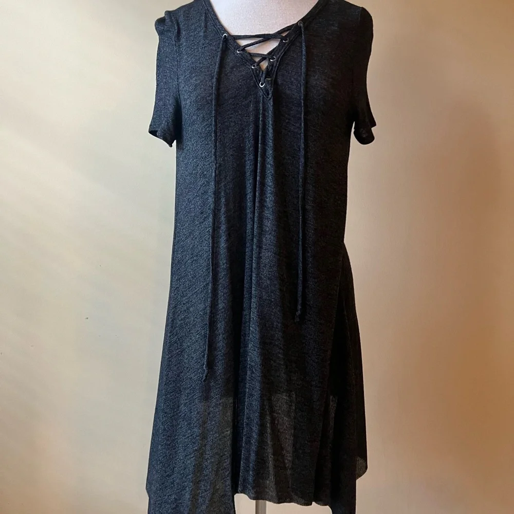 Charcoal grey asymmetrical dress. Size Small. Lightweight. - Picture 1 of 3